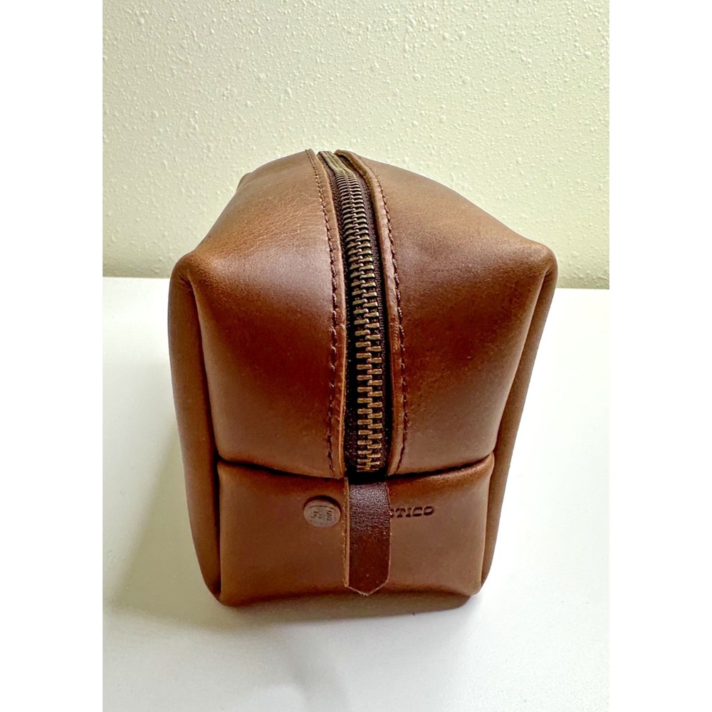 Wagoneer Leather Dopp Kit Men's Travel Toiletry Bag By Rustico Brass Trim View 6